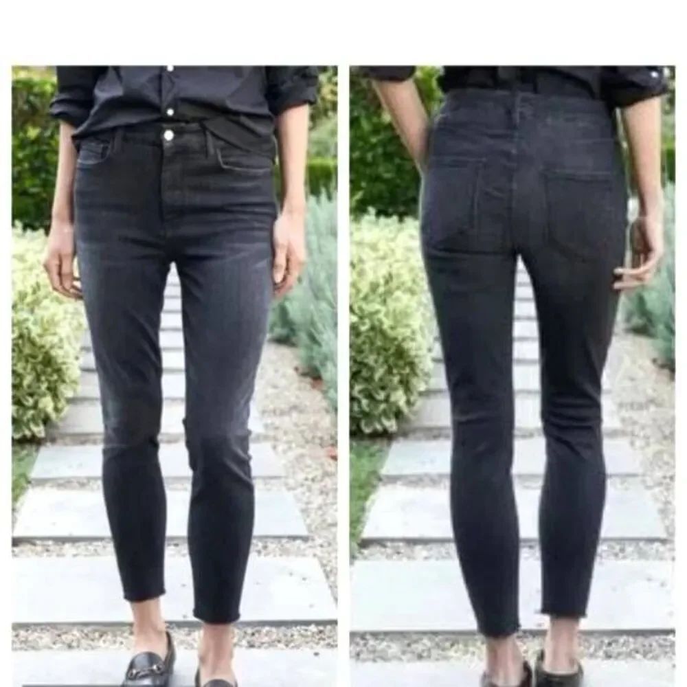 Frank & Eileen Sligo Raw Hem Skinny Jean In Grey/black Sz 31